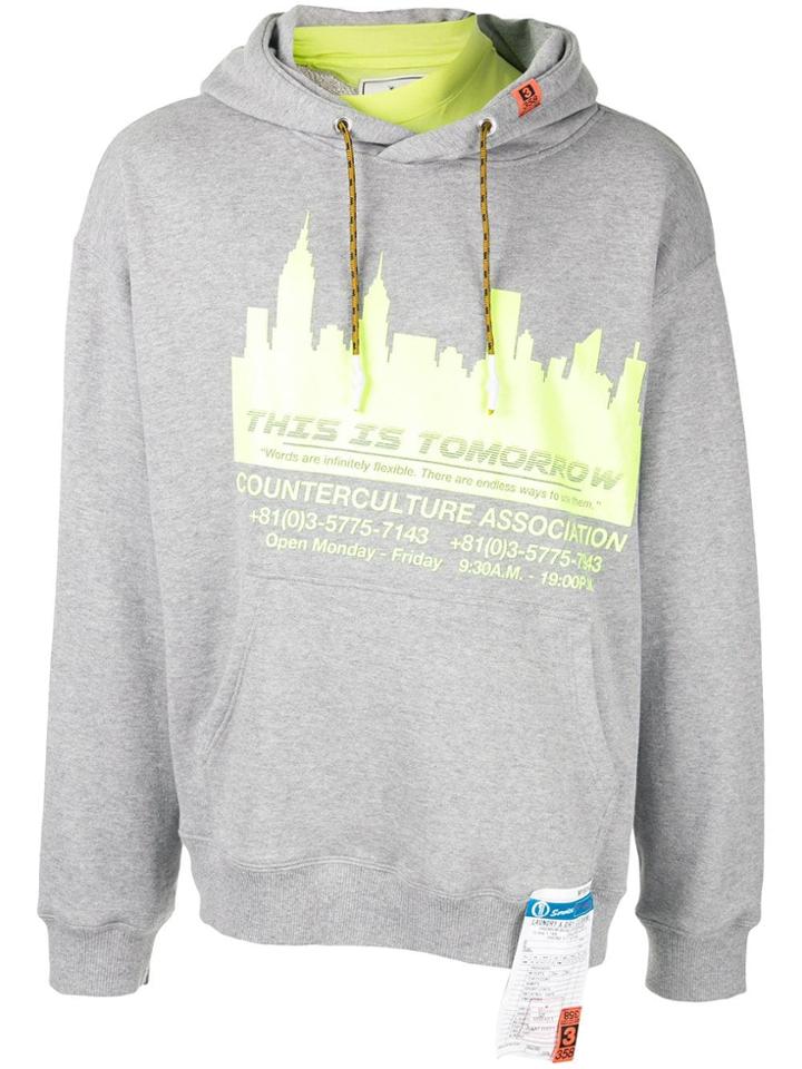 Maison Mihara Yasuhiro 'this Is Tomorrow' Print Hoodie - Grey