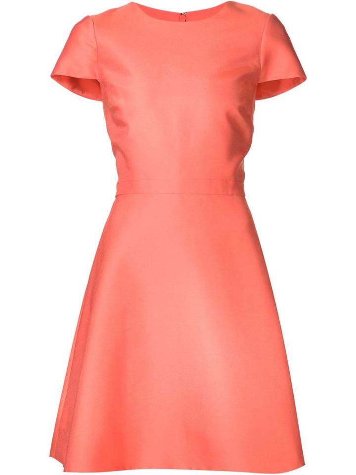 Monique Lhuillier Short Sleeve Flared Dress