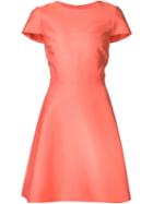Monique Lhuillier Short Sleeve Flared Dress