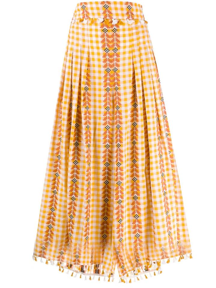 Dodo Bar Or Gingham Pleated Skirt - Orange