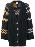 Nude Zigzag Knit Cardigan - Black
