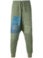 Greg Lauren - Denim Patch Drop-crotch Trousers - Men - Cotton - 2, Green, Cotton