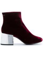 Mm6 Maison Margiela Metallic Heel Ankle Boots - Red
