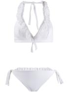Fisico Ruffled-trim Bikini Set - White