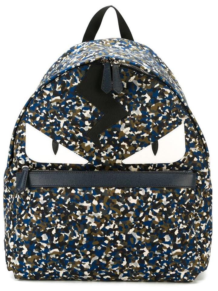 Fendi Bag Bugs Backpack, Nylon/leather