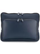 Canali Panelled Zipped Pouch - Blue
