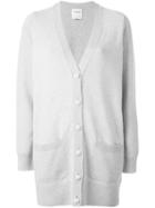 Barrie Cashmere Long V-neck Cardigan, Women's, Size: Large, Grey, Cashmere