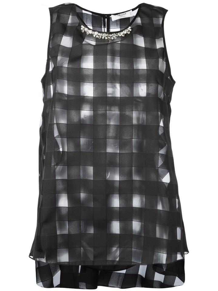 Blugirl Sheer Square-cut Blouse, Women's, Size: 42, Black, Polyester