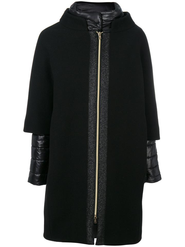 Herno - Double Layered Padded Coat - Women - Cotton/polyamide/polyester/wool - 44, Black, Cotton/polyamide/polyester/wool