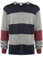 Kent & Curwen V-neck Striped Sweatshirt - Grey
