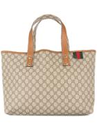 Gucci Vintage Gg Pattern Shelly Line Hand Bag - Brown