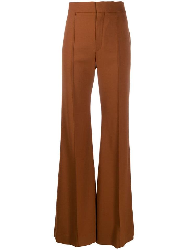 Chloé Flare Trousers - Brown