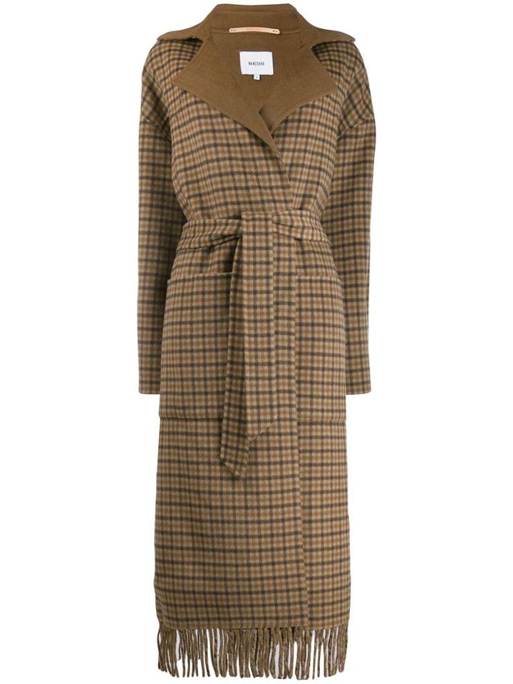 Nanushka Check Pattern Coat - Neutrals