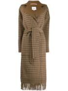 Nanushka Check Pattern Coat - Neutrals
