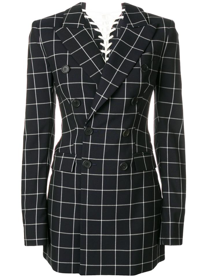 Monse Windowpane Check Playsuit - Blue
