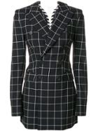 Monse Windowpane Check Playsuit - Blue