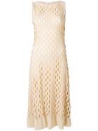 Stefano Mortari Perforated Midi Dress - Nude & Neutrals