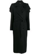 Ann Demeulemeester Draped Ruffle Coat - Black