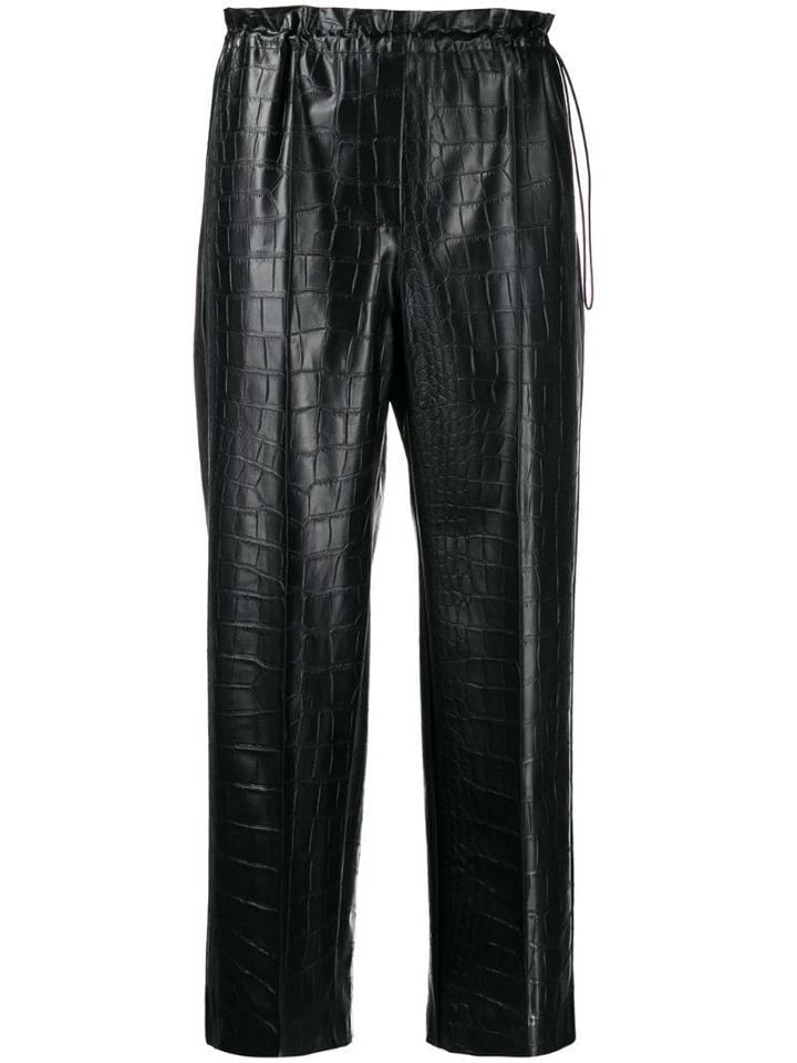Nude High-waist Paperbag Trousers - Black