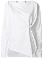 Ilaria Nistri Gathered Side Detail Sweatshirt - White