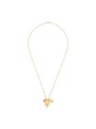 Marte Frisnes Crescent Moon Charm Necklace - Metallic