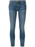 Current/elliott Faded Cropped Skinny Jeans - Blue