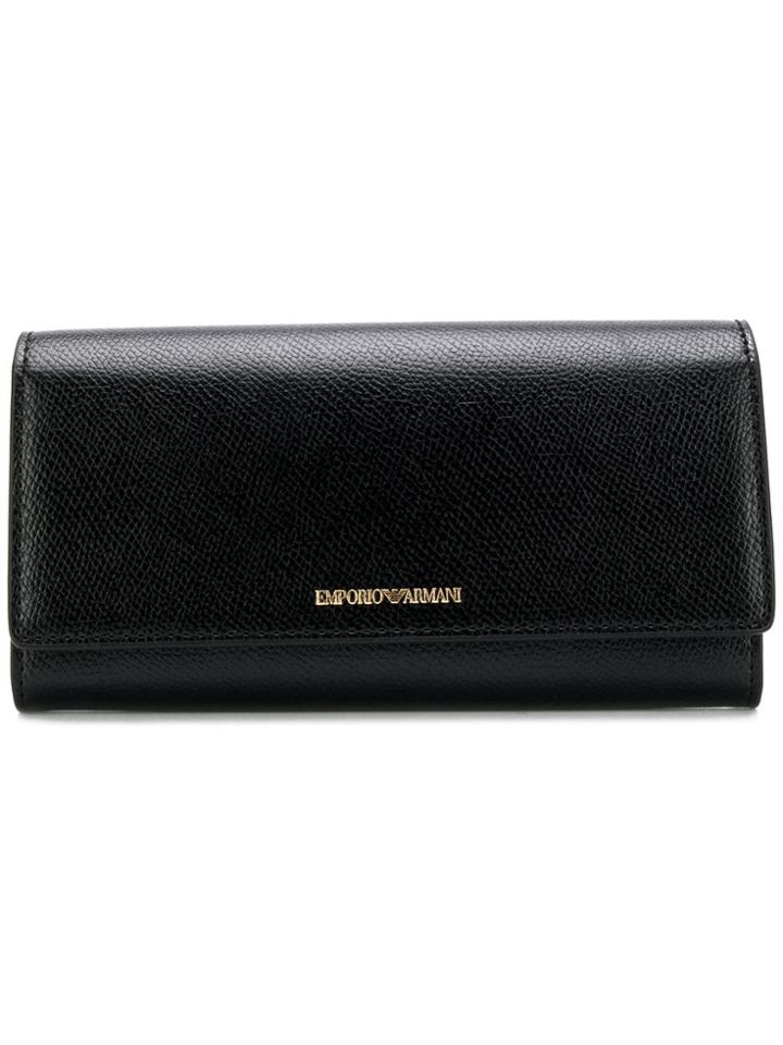 Emporio Armani Logo Flap Wallet - Black