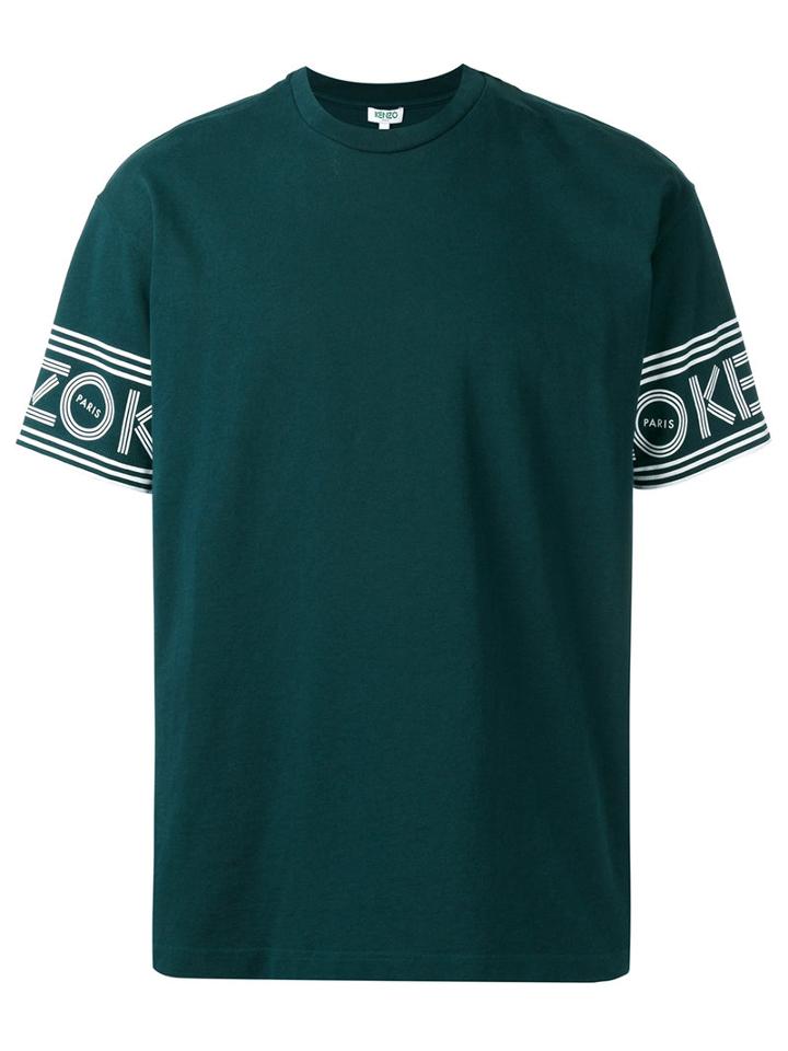Kenzo Round Neck T-shirt, Size: Large, Green, Cotton