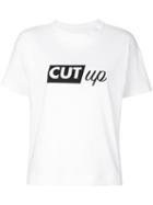 Sacai - Cut-up Slogan T-shirt - Women - Cotton - 2, White, Cotton