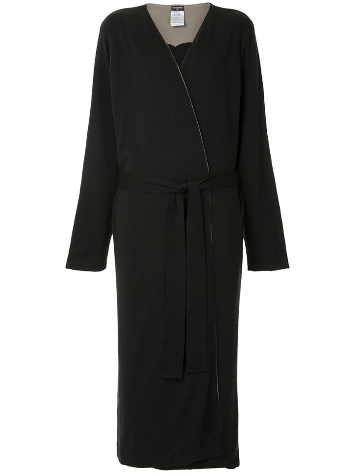 Chanel Vintage Belted Reversible Coat - Black