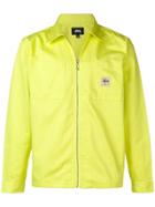 Stussy Zip-up Boxy Shirt - Yellow & Orange
