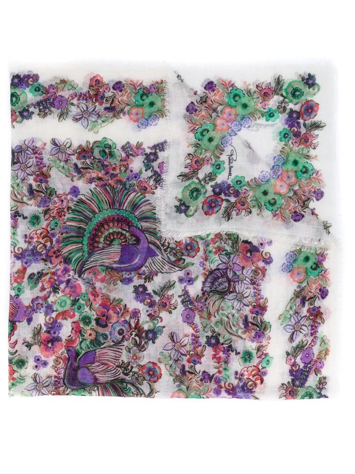 Roberto Cavalli - Floral Print Scarf - Women - Modal - One Size, Nude/neutrals, Modal
