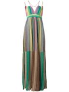 M Missoni Metallic (grey) Pleated Maxi Dress, Women's, Size: 40, Polyamide/polyester/viscose/metallic Fibre