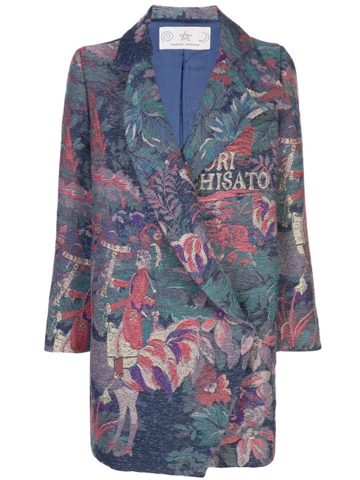 Tsumori Chisato Floral Print Coat - Blue