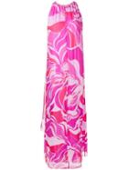 Emilio Pucci Rivera Print Draped Silk Chiffon Dress - Pink