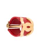 Chanel Vintage Logo Plaque Bracelet - Red
