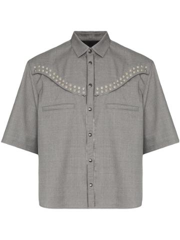 Portvel Studded Western Shirt - Grey