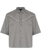 Portvel Studded Western Shirt - Grey
