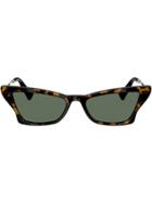 Valentino Eyewear Geometric Slim Cat Eye Frame Sunglasses - Brown