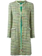 Etro Tweed Mid Coat - Green