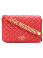 Love Moschino - Flap Closure Quilted Clutch - Women - Polyurethane - One Size, Red, Polyurethane