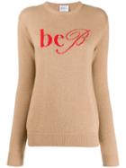 Be Blumarine Logo Intarsia Jumper - Neutrals