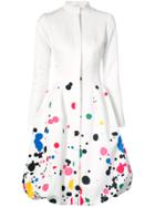 Oscar De La Renta Paint Splattered Shirt Dress - White