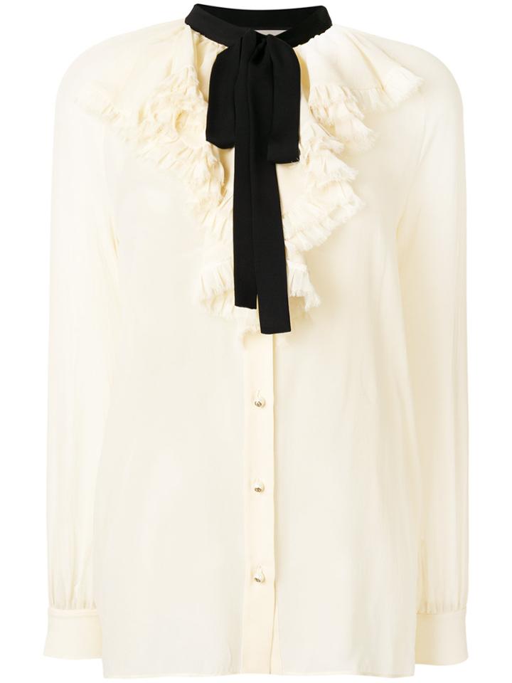 Gucci Ruffled Blouse - Nude & Neutrals