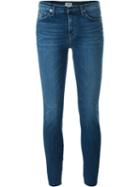 Hudson Stretch Fabric Frayed Hem Skinny Jeans, Women's, Size: 25, Blue, Cotton/polyester/spandex/elastane