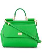 Dolce & Gabbana Sicily Tote, Women's, Green, Calf Leather
