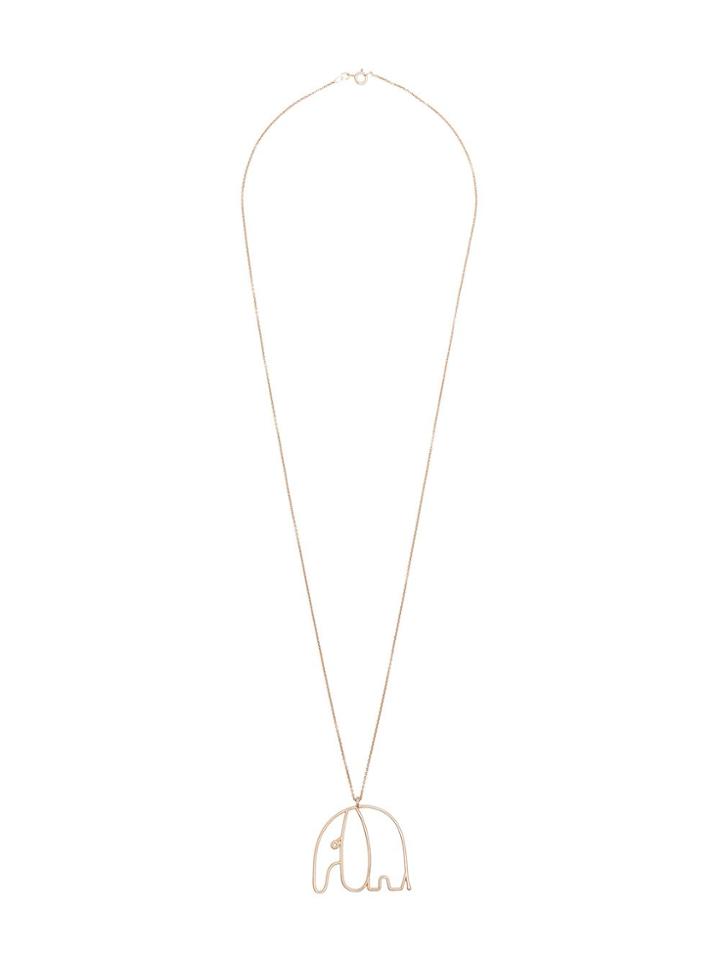 Malaika Raiss Gold Plated Elephant Necklace - Metallic