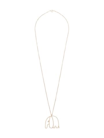 Malaika Raiss Gold Plated Elephant Necklace - Metallic