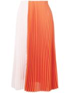 Tome Contrast Colour Accordion Skirt - Orange