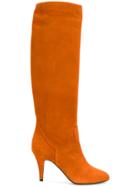 Casadei Stitching Detail Boots - Yellow & Orange